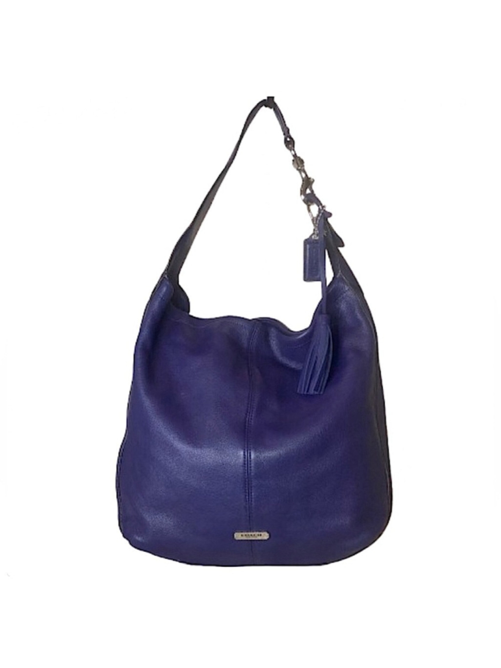 COACH AVERY Pebbled Purple Leather Hobo Shoulder Bag F23309